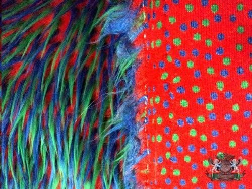 Tela sintética de 3 tonos, piel sintética, color rojo, verde y azul, 60 pulgadas de ancho, vendido por The Yard
