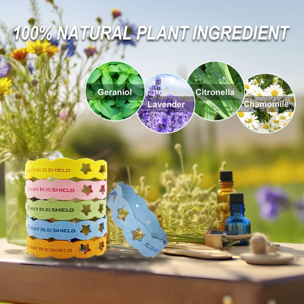 Pulseras repelentes de mosquitos, paquete de 30 pulseras repelentes de insectos de microfibra sin DEET para niños y adultos, al aire libre, camping,