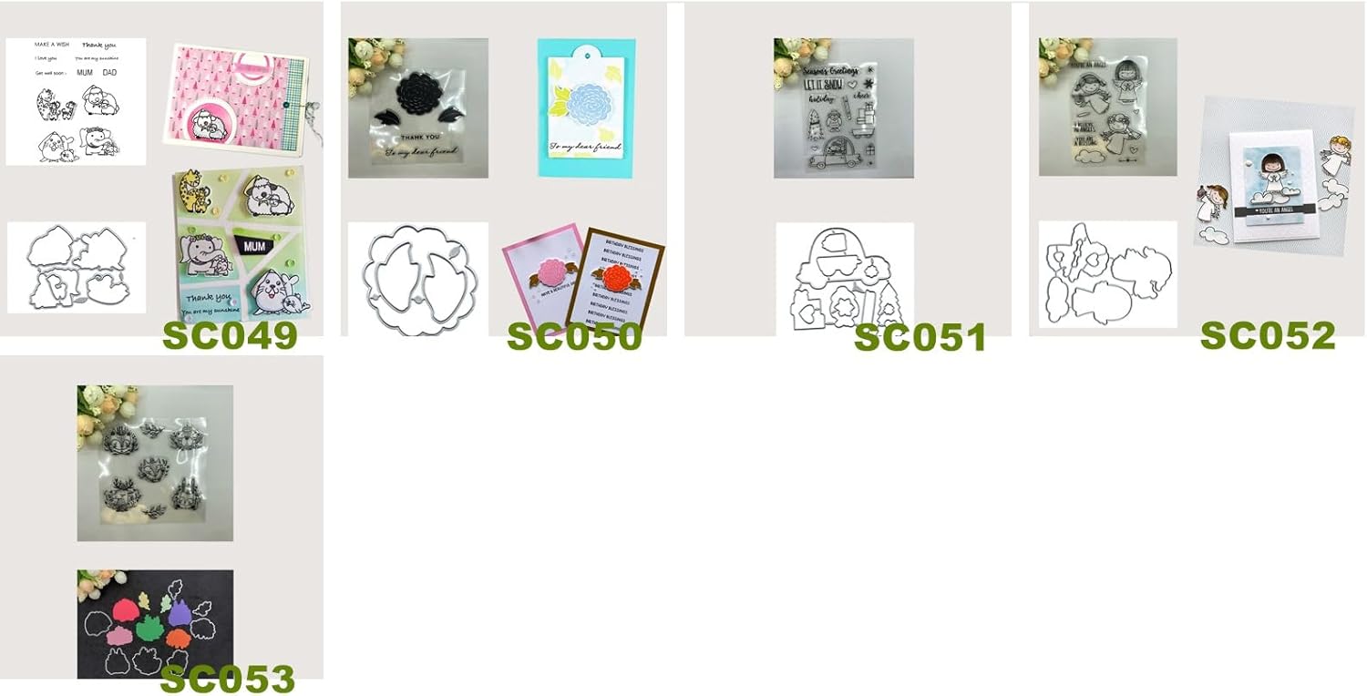Sellos y troqueles para hacer tarjetas, álbumes de recortes, manualidades, troqueles de corte de metal, juegos de sellos transparentes, suministros