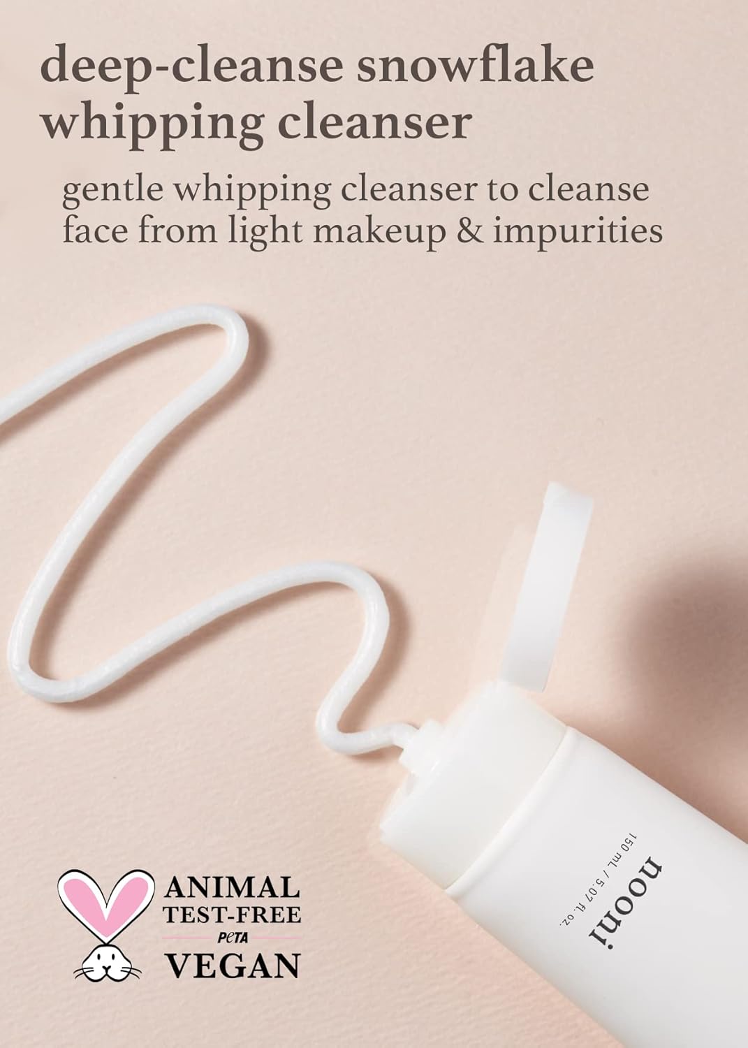 NOONI Daily Face Wash  Limpiador batidor de copo de nieve  Espuma, nutre, refina y elimina impurezas, para todo tipo de piel, 5.07 onzas líquidas