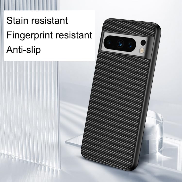 Funda para Google Pixel 8 Pro, alta calidad, material de fibra de carbono, resistente a los arañazos, protección flexible, antideslizante, fibra
