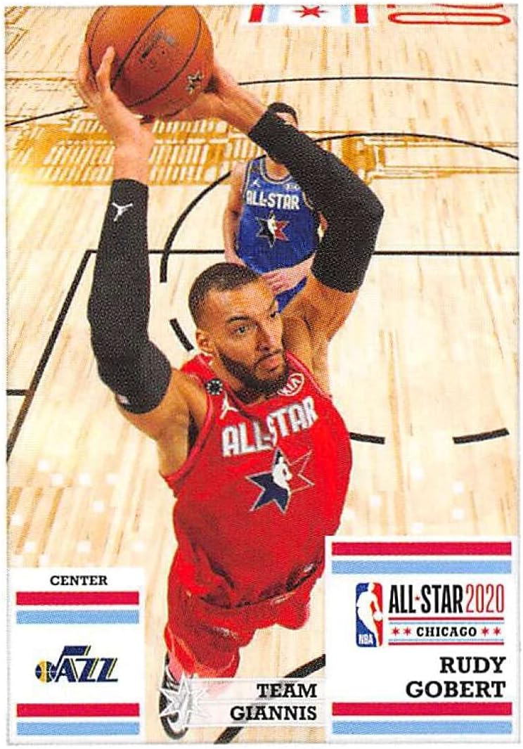 2020-21 Panini Stickers #45 Rudy Gobert Official NBA Basketball Album Sticker Measuring 2.75 inch tall X 2 inches wide in Raw (NM or Better