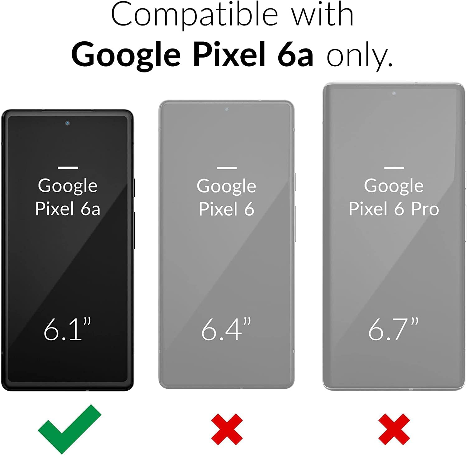 YmhxcY Funda para Pixel 6A con protector de pantalla integrado, a prueba de caídas, funda duradera de 3 capas, protección contra caídas, funda de