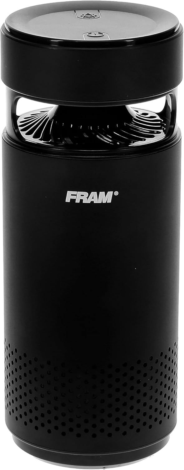 FRAM Purificador de aire portátil con filtración HEPA H13 y esterilización LED UV-C  Diseño inalámbrico para el hogar, vehículos, trabajo y viajes