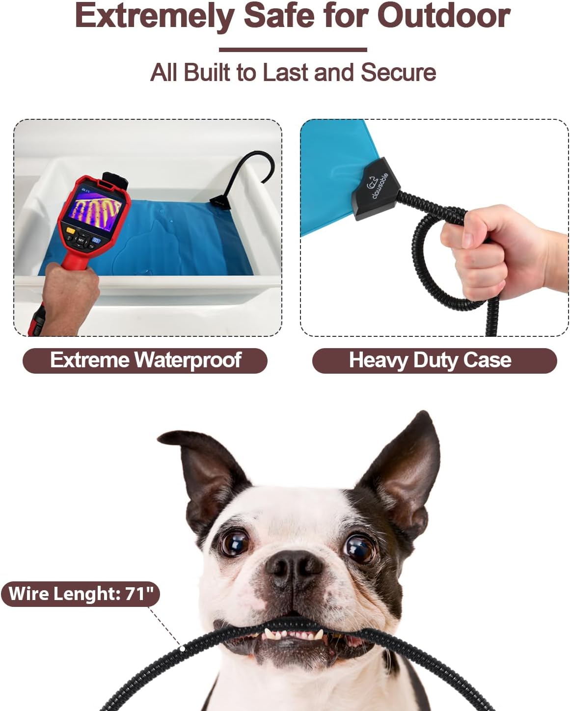 stohot Tapete impermeable para cama de mascotas de 12 x 20 pulgadas con termostato integrado, calentado para perros y gatos