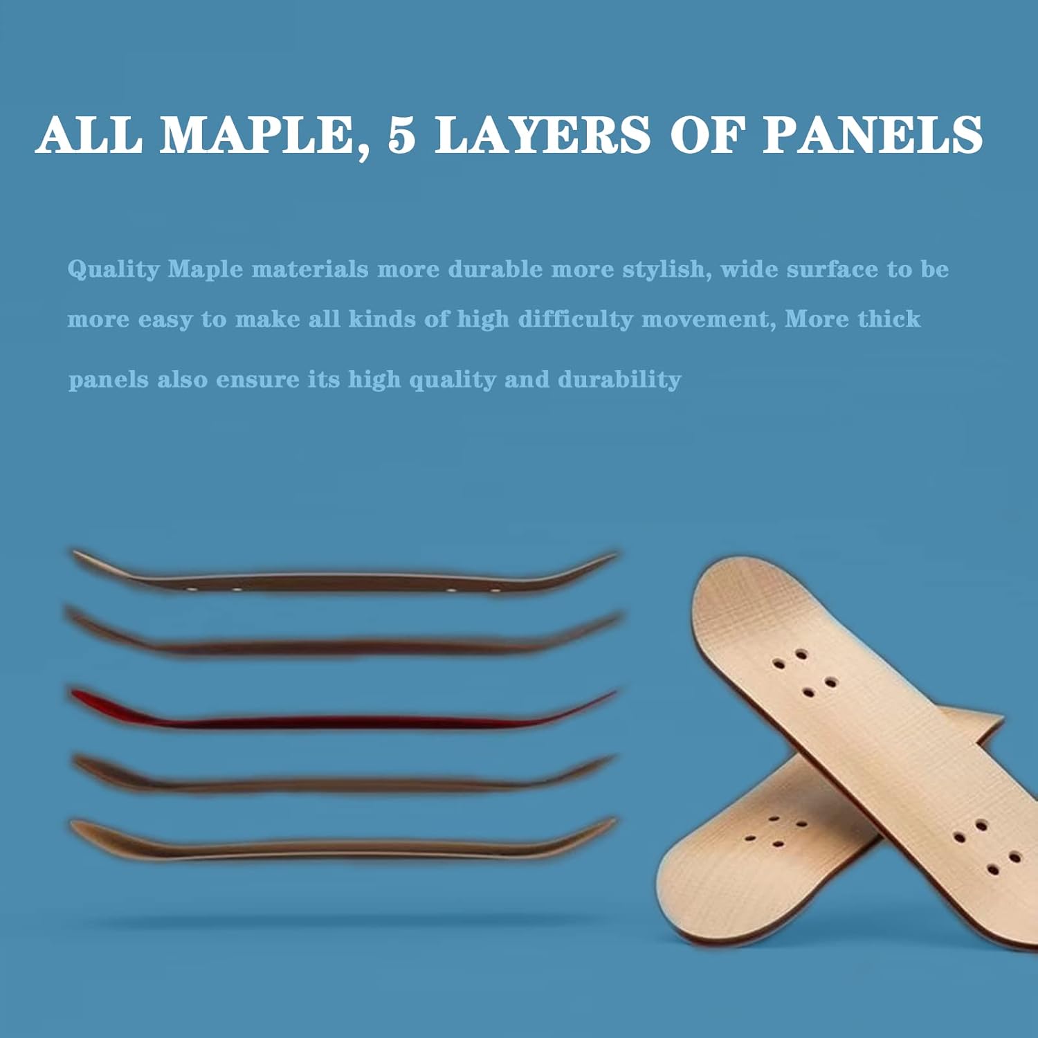 Patineta de madera de arce con caja, ruedas profesionales para diapasones con rodamientos, mini juguete para dedos para adultos y niños (amarillo)