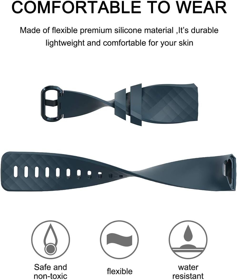 Velavior – Bandas impermeables para Fitbit Charge 3Fitbit Charge 4Charge3 SE, pulseras de repuesto para mujeres, hombres, tamaño pequeño y grande, L