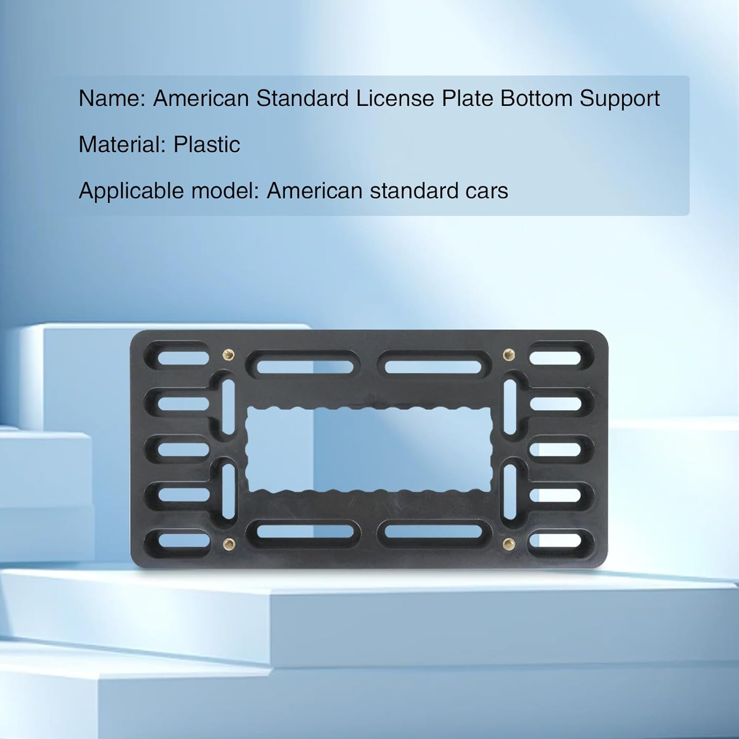 1 soporte para placa de automóvil de 12 x 6 pulgadas, impermeable, antioxidante, adaptador de placa de matrícula para parachoques delantero, marco