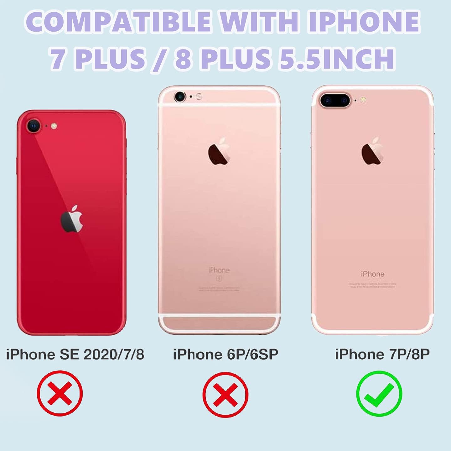 Funda compatible con iPhone 8 Plus, diseño transparente de fresa rosa, funda para iPhone 7 Plus para niñas y mujeres, bonita, a prueba de golpes,