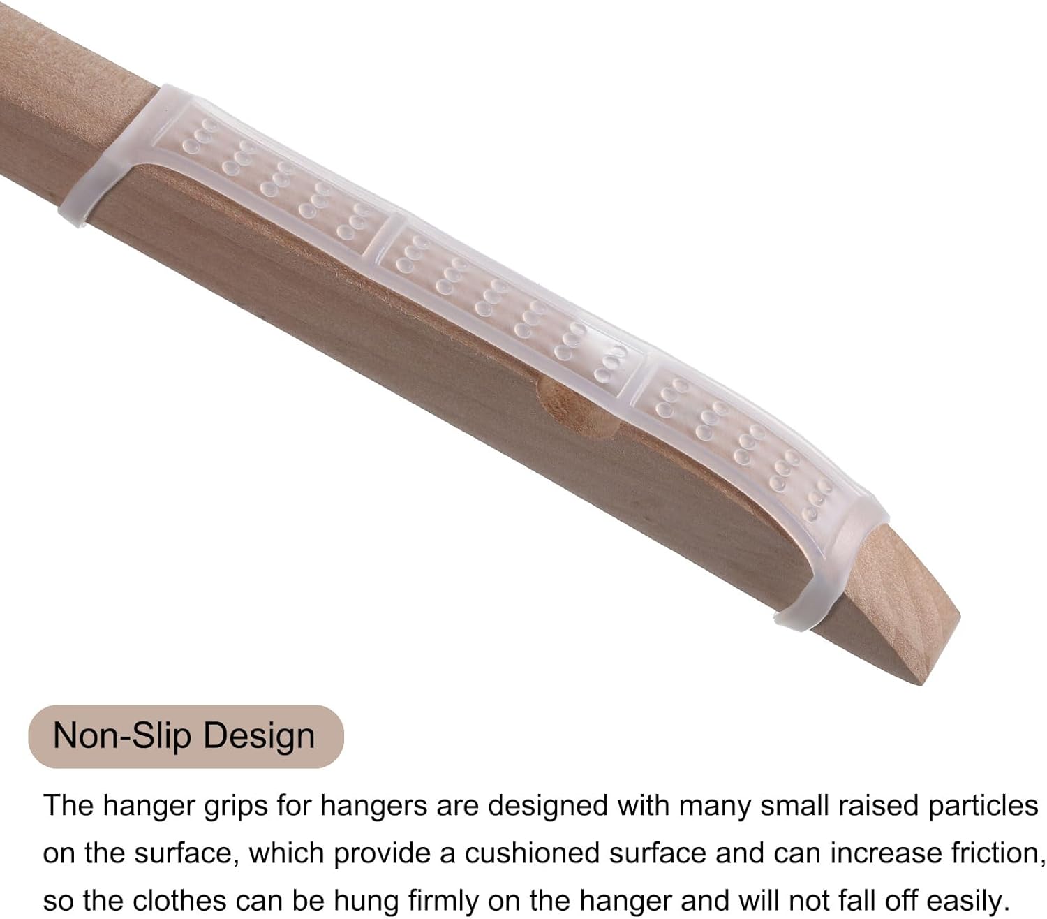 uxcell 100 tiras adhesivas de silicona antideslizantes para colgar ropa para perchas de madera y plástico, transparentes (3.94 x 0.47 pulgadas)