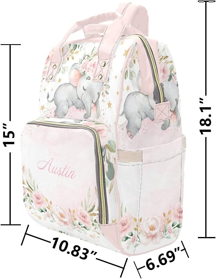 Mochila de pañales personalizada de flores, bolsa multifunción personalizada grande, mochila unisex para mamá, niño y niña, opción 9, Mochilas de