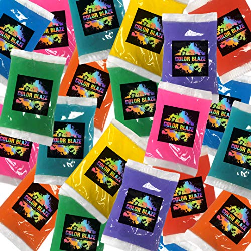 Color Blaze 25 paquetes de polvo Holi Color  2.65 oz cada uno  Paquete de 8 polvos multicolor  rosa, rojo, naranja, amarillo, verde, verde azulado,