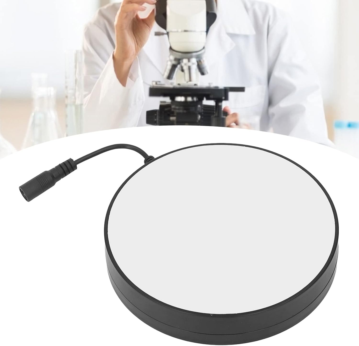 AC 0 a 250V LED anillo luz universal fuente de luz anillo soporte luz microscopio LED lámpara para laboratorios, bibliotecas, salas de estudio,