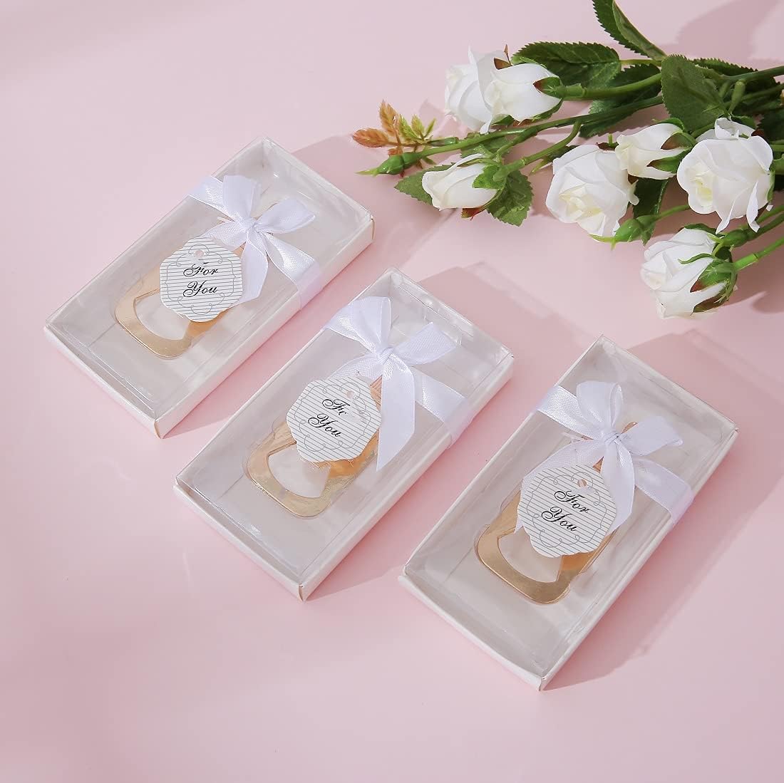 Juego de 18 abridores de botellas para baby shower, recuerdos de decoración de baby shower, abrebotellas con exquisita caja de regalo utilizada para
