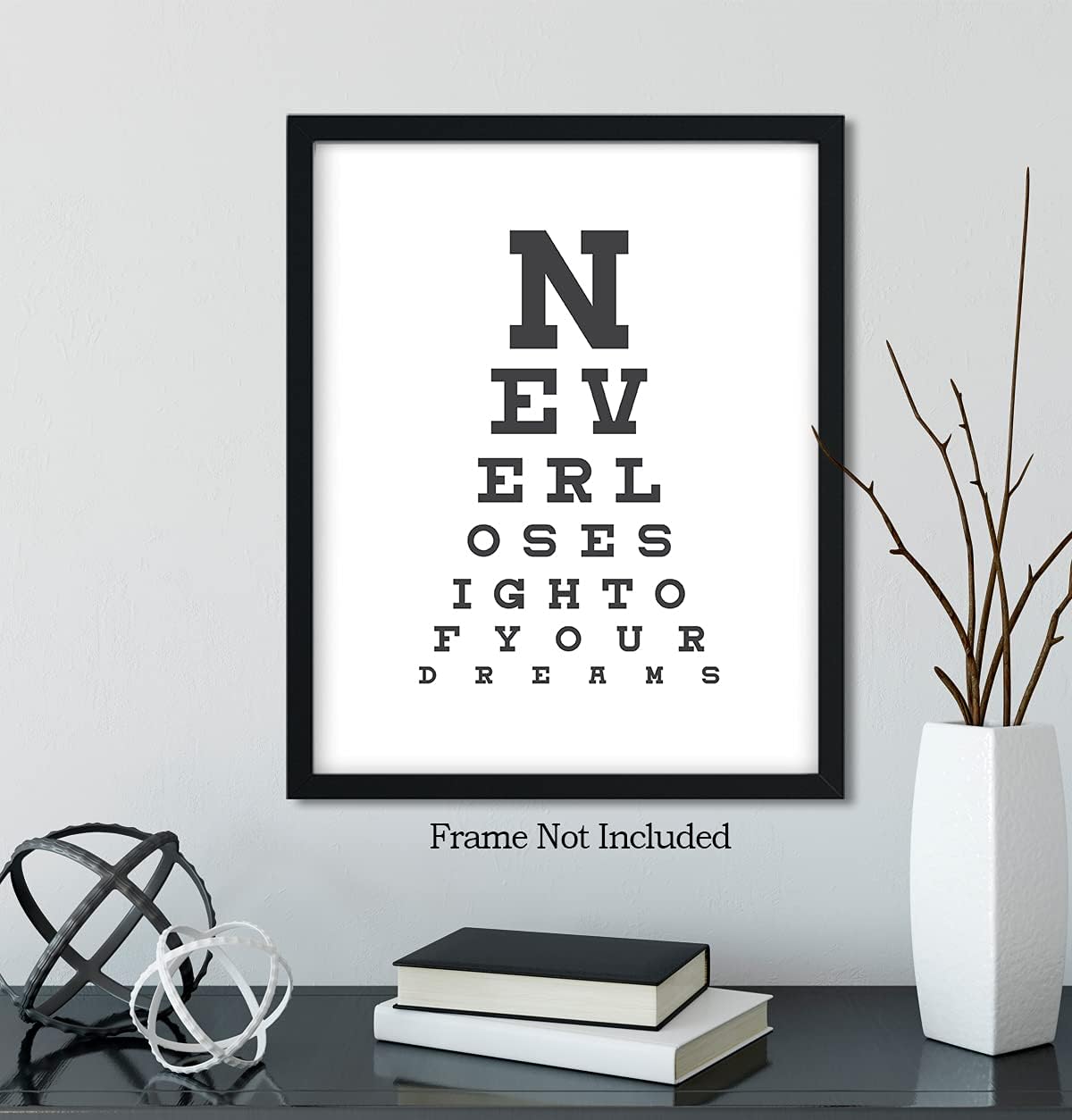 Govivo Never Lose Sight Of Your Dreams – Impresión artística de pared con cita motivacional, impresión de decoración de pared, póster o lienzo para