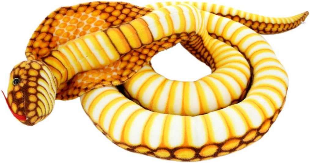 Animales de peluche gigantes realistas Naja Nivea Cape Cobra – Serpiente, 98 pulgadas de largo, 1 unidad