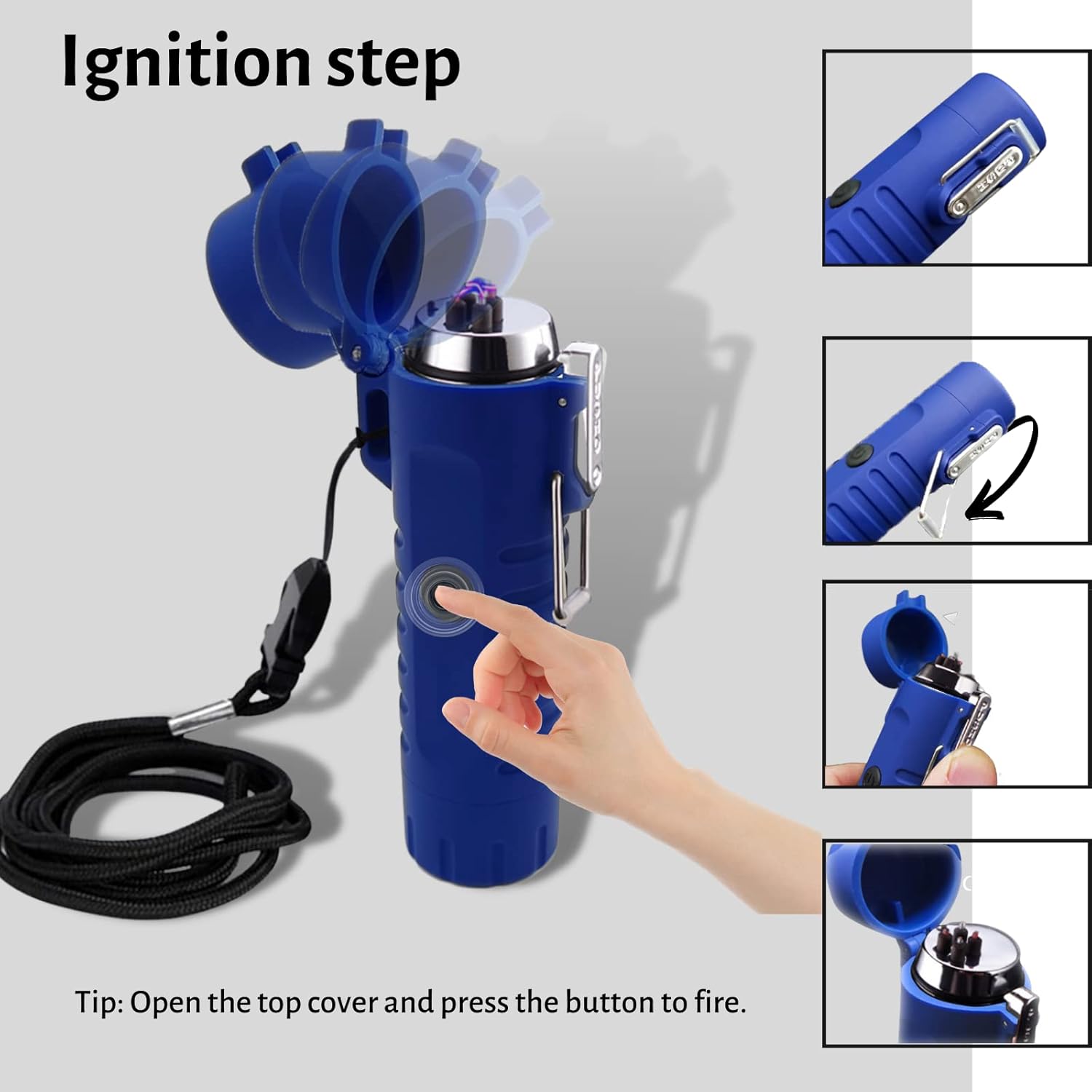 Encendedor eléctrico para campamento, encendedor de doble arco resistente al viento con linterna LED, encendedor recargable por USB para senderismo