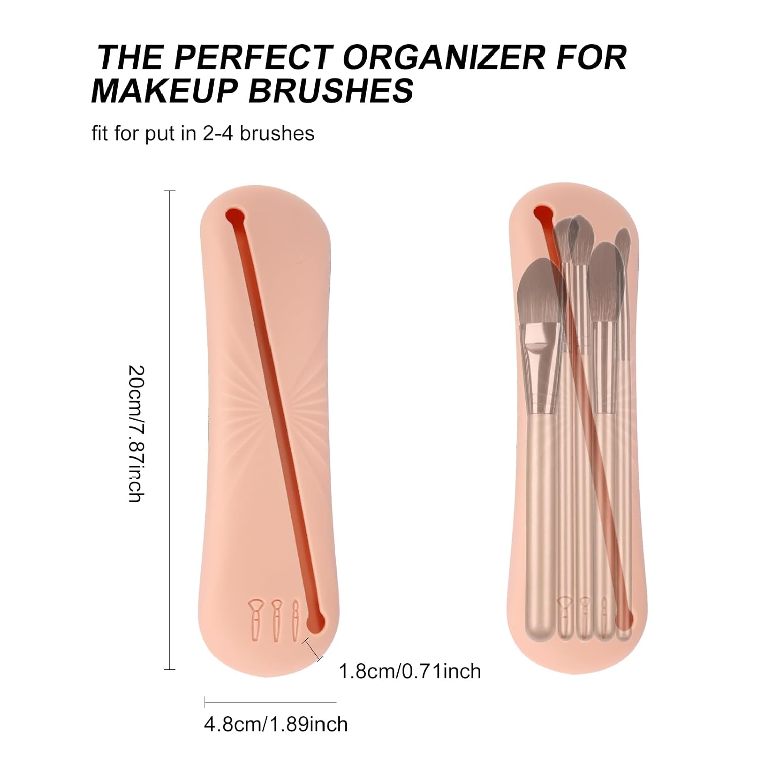Soporte de silicona para brochas de maquillaje de viaje, soporte para brochas de maquillaje de moda para viajes, bolsa organizadora de brochas de