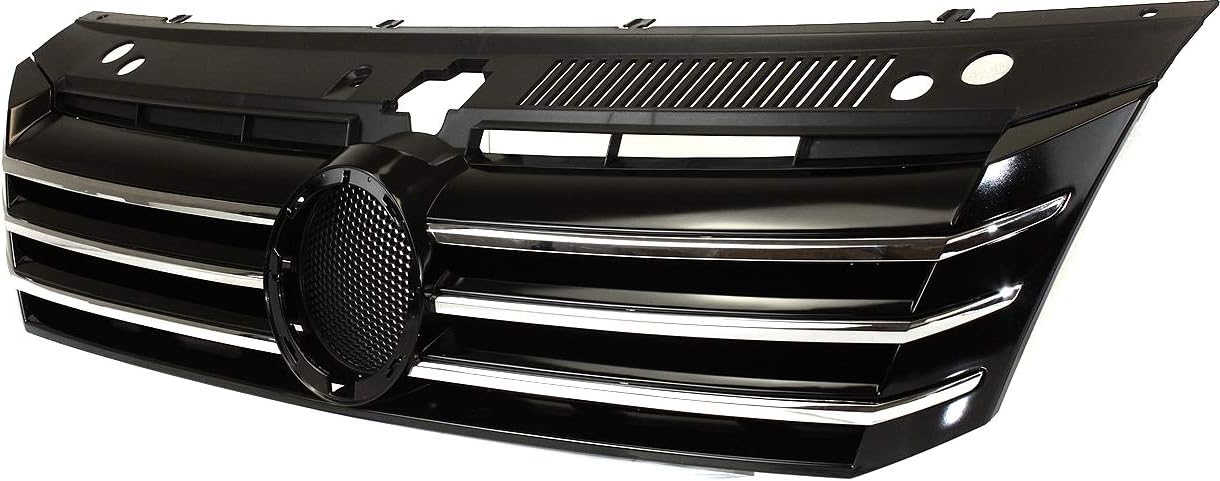 Evan Fischer Conjunto de rejilla compatible con Volkswagen Passat 2012-2015 pintado negro carcasa e inserto