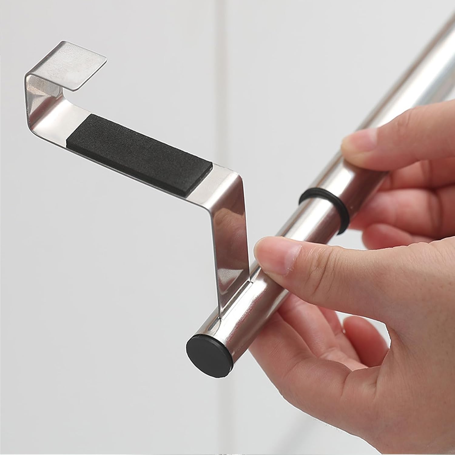 Toallero de acero inoxidable para puerta de armario (paquete de 2)  Toallero de cocina y baño, perfecto para toallas de mano o té