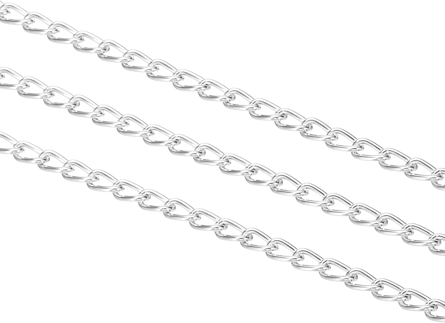PATIKIL Cadena de eslabones cubanos torcidos con carrete de 0.236 x 0.138 x 0.039 in para hacer joyas, accesorios de pulsera, collares, pulseras,