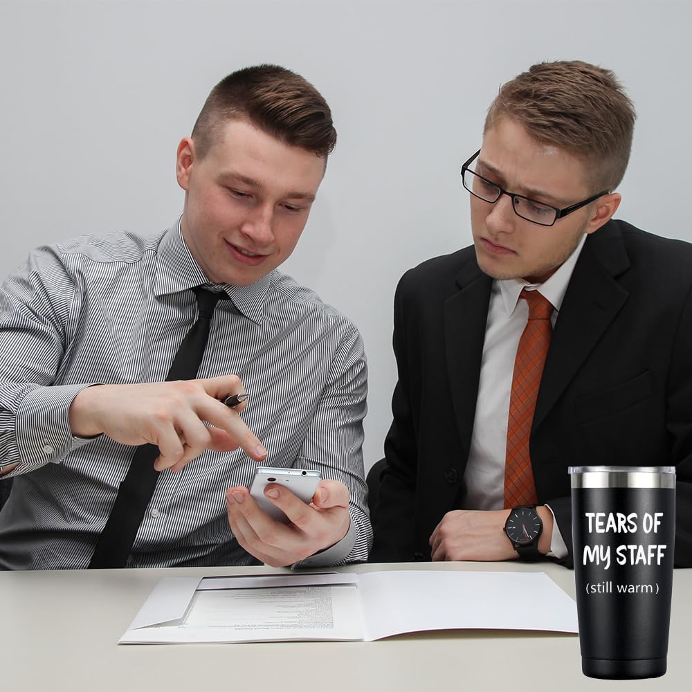 SOCOARZR Regalos de jefe para hombres, regalos del día del jefe para hombres, vaso de lágrimas de mi personal, regalos divertidos para hombres, el