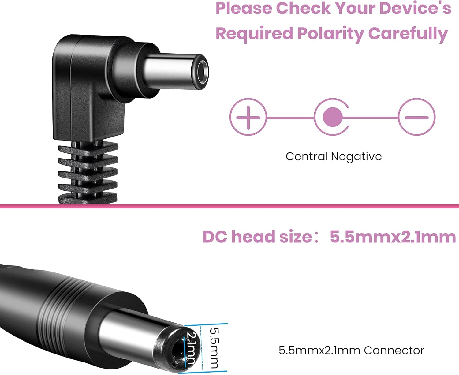 Fuente de alimentación de guitarra, adaptador de cargador de pared de CA 9 V CC 1A 1000 mA Punta Negativa 8 Way Daisy Chain Pedal Cables para la