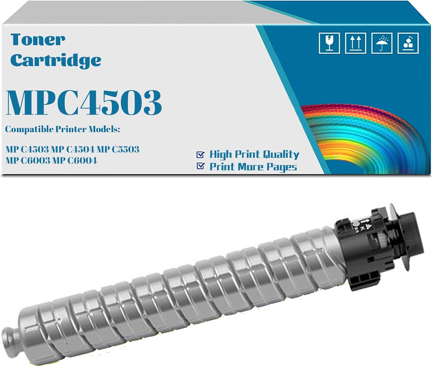 MP C4503 – Cartucho de tóner compatible con impresora Ricoh MPC4503 MPC4504 MPC5503 MPC6003 MPC6004 (841849, negro)