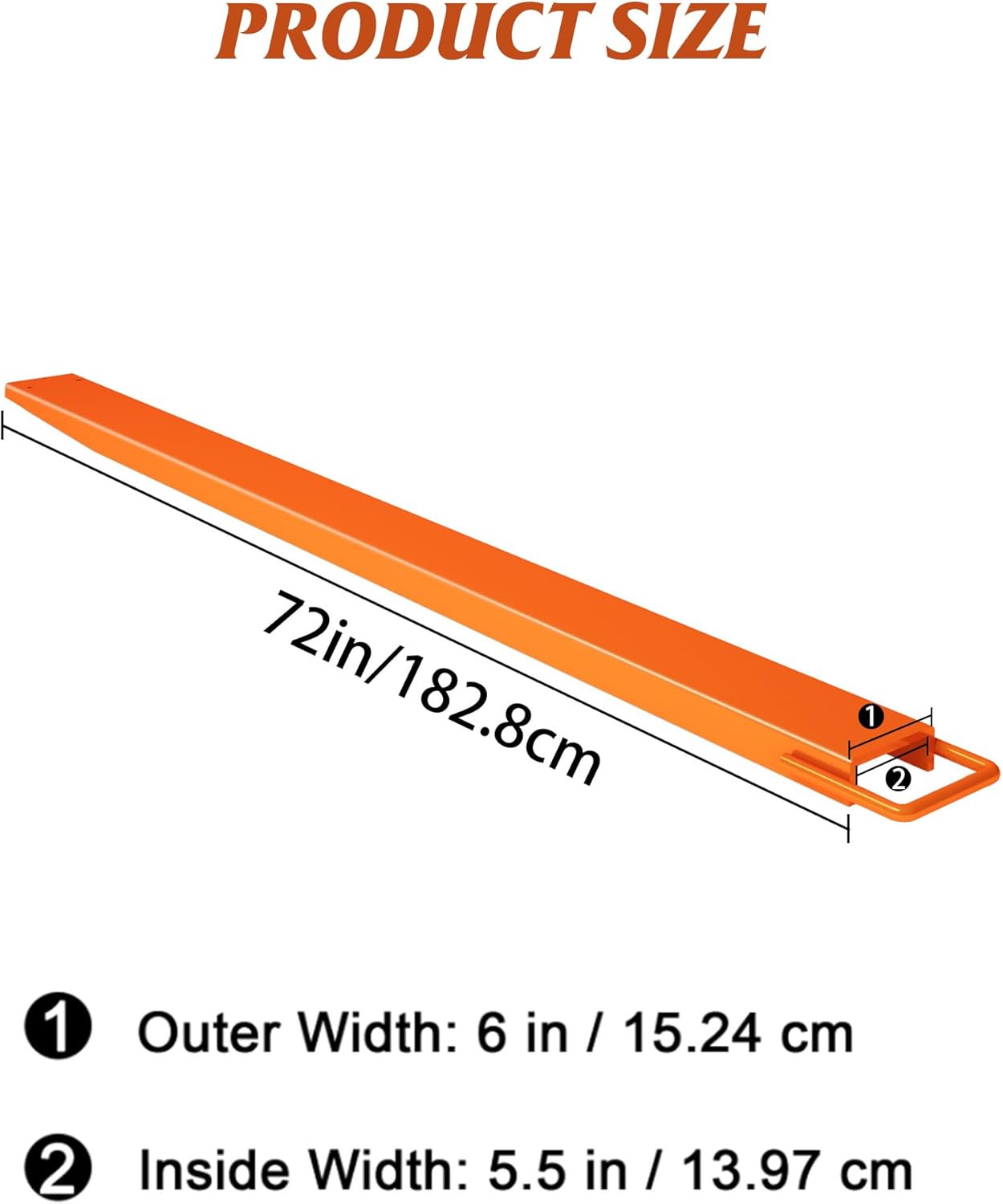 Extensiones de horquillas de plataforma para carretillas elevadoras, extensiones de carretilla elevadora de acero resistente de 72 pulgadas de