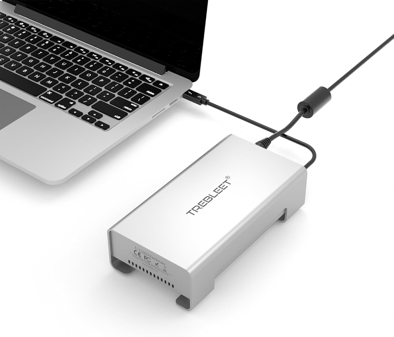 USB4 40Gbps Compatible con Thunderbolt 3 a U.2 NVMe SSD, hasta 3000 Mbs Tipo C a U.2 (SFF-8639) Adaptador PCIe, carcasa externa de aluminio de 2.5