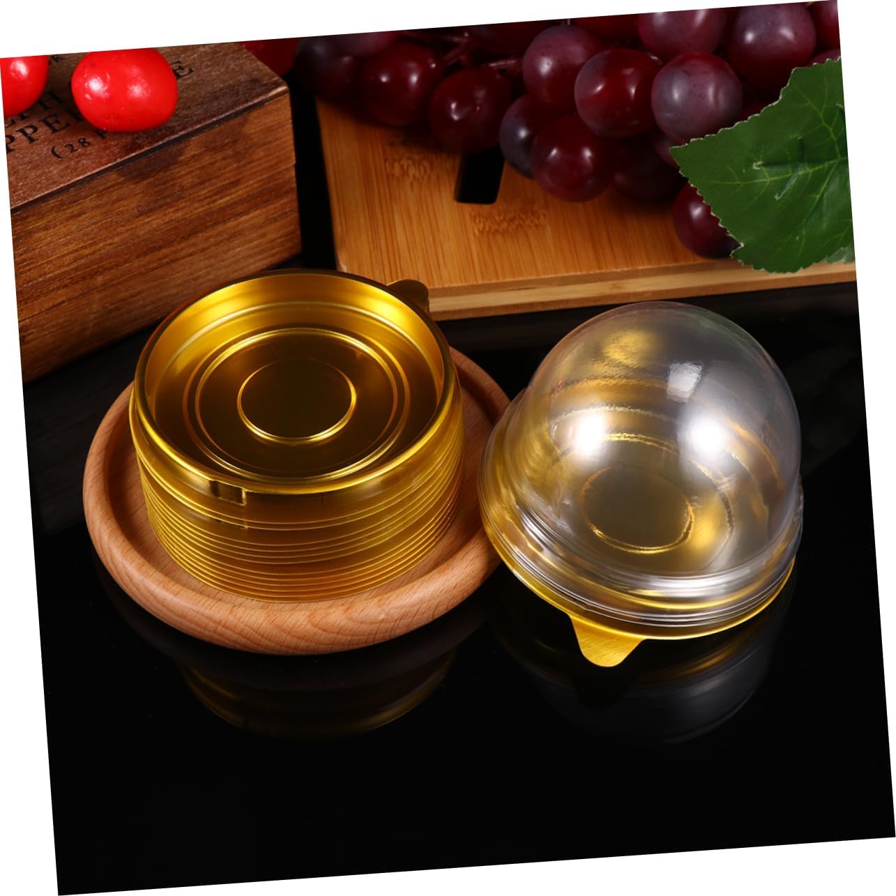 NOLITOY 300 Uds Regalos de Yema Dorada Soportes Pulgadas Bandeja para Hornear Postres Postres Cm Cuakes Transparente Huevo Transparente Boda