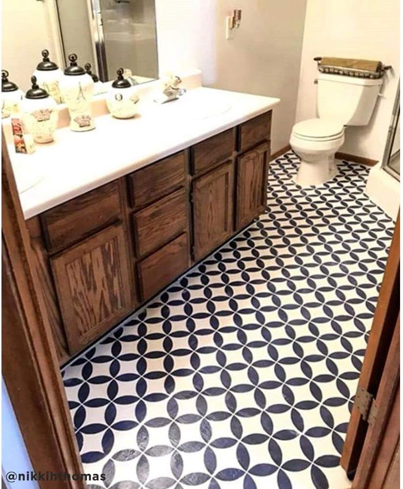 Nagoya – Plantilla de azulejos de cemento, azulejos japoneses de bricolaje, plantillas reutilizables para cambio de imagen del hogar (mediano 8 x 8