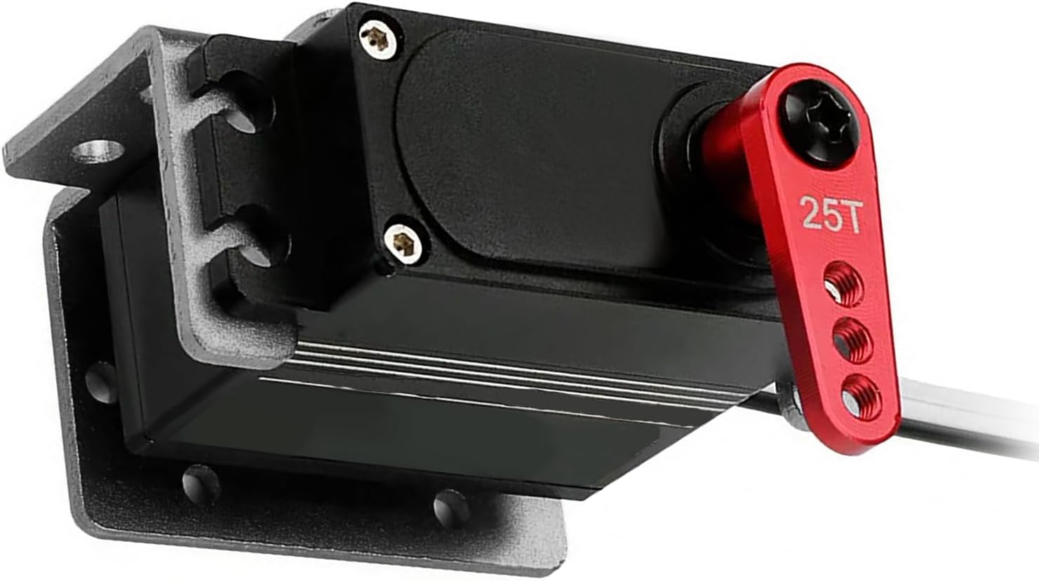 Paquete de 2 brazos de dirección de metal 25T servo bocina M3 hilos compatibles con modelos RCcoche camión buggy (negro)