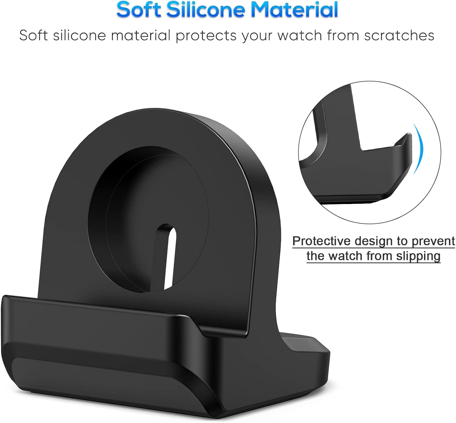 Soporte para Samsung Galaxy Watch 6Watch 6 ClassicWatch 5Watch 5 Pro, cargador de silicona antideslizante, accesorios de soporte de carga de soporte