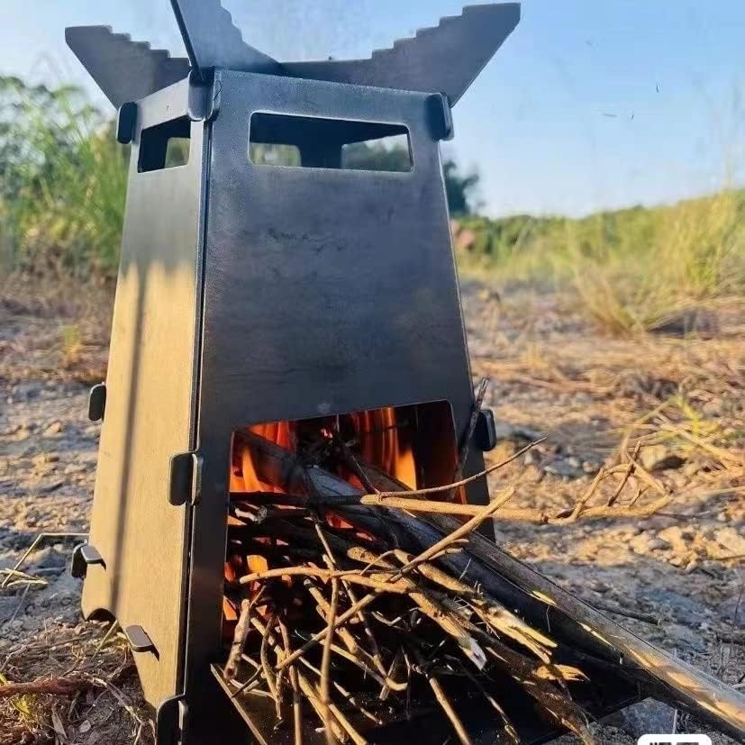 Mochila camping cohete estufa portátil de camping estufa de madera de acero inoxidable estufa de leña accesorios de equipo de camping, senderismo al