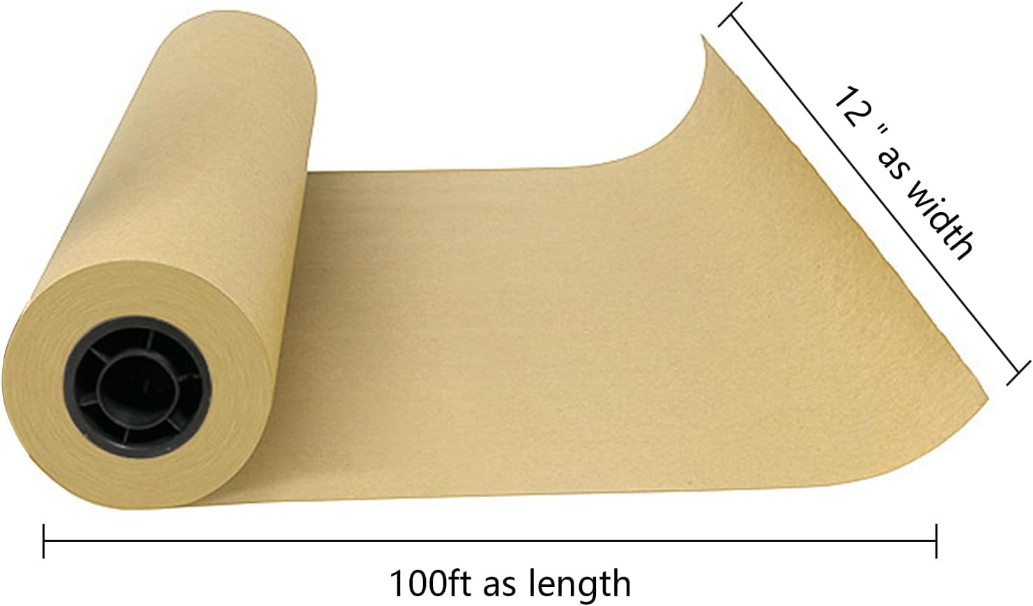 Rollo de papel kraft de 12 pulgadas x 98 pies, rollo de papel marrón para manualidades para paquete de regaloenvoltura de flores de ramodibujo de