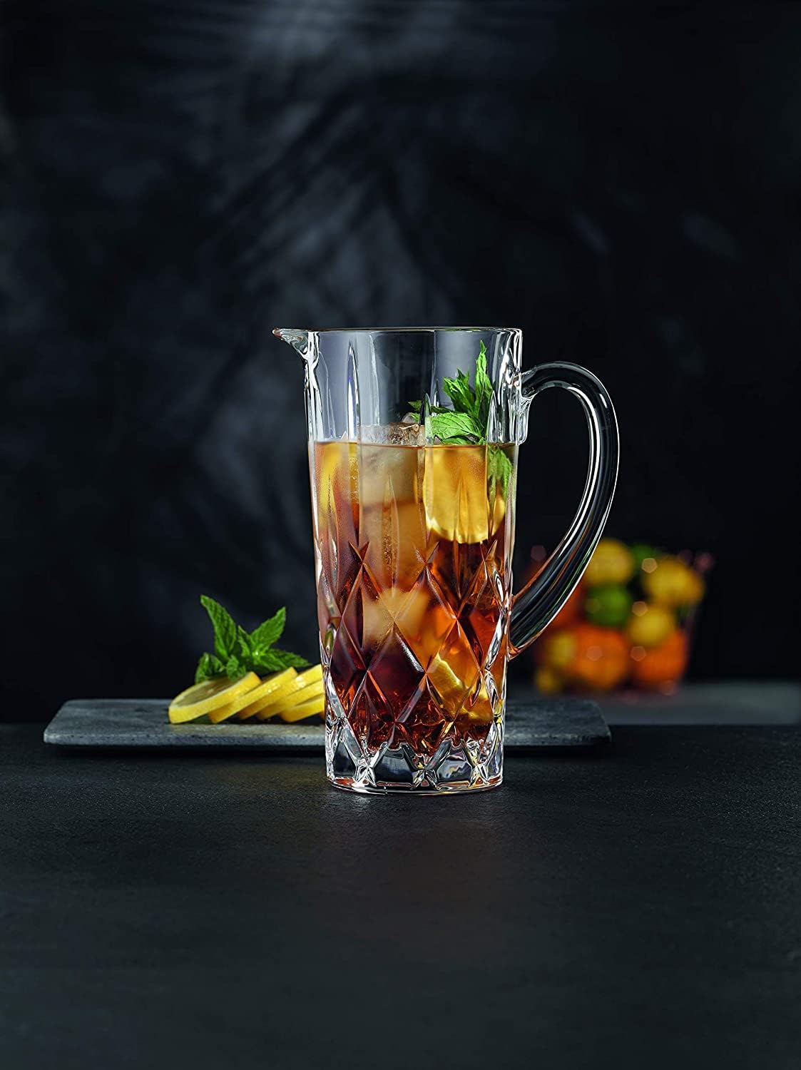 Nachtmann Noblesse Collection – Jarra transparente con boquilla y asa, ideal para agua, té helado, jugo, ponche de frutas y bebidas, 42 onzas