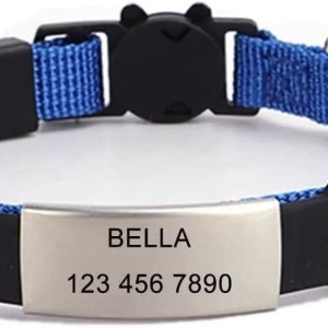 Pimaodog Collares de gato personalizados, nombre personalizado y número de teléfono, collares de seguridad para gatitos con campana para gatos niños Pimaodog Collares de gato personalizados, nombre personalizado y número de teléfono, collares de seguridad para gatitos con campana para gatos niños