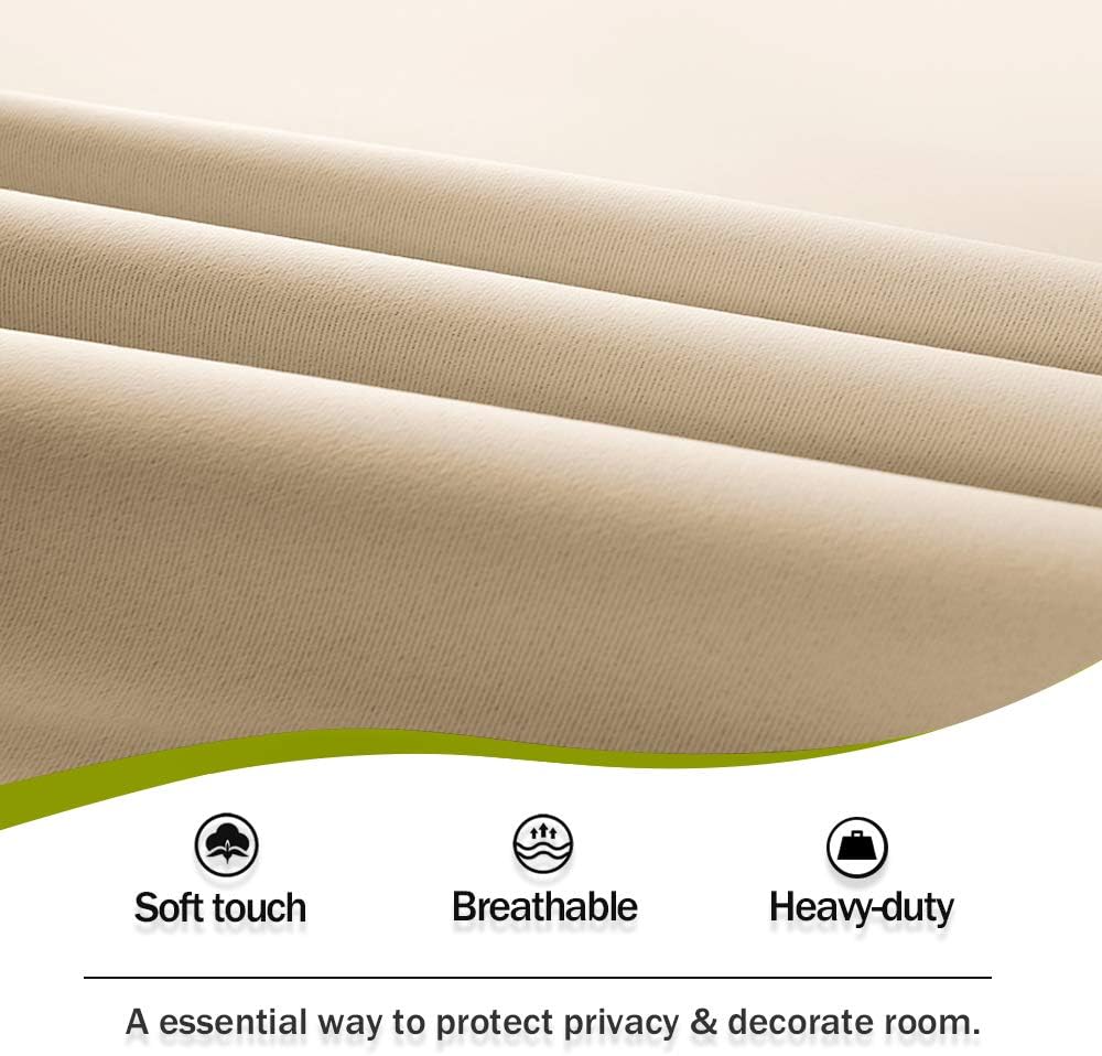 PONY DANCE Persianas para puertas  Paneles opacos para tratamiento de ventanas, cortinas sólidas de alta resistencia con bolsillo para barra,