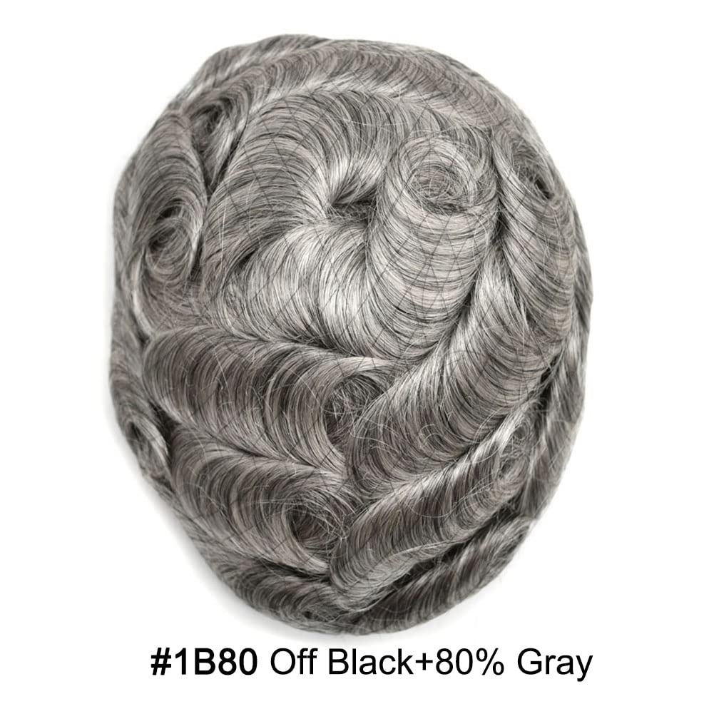 Toupee para hombres, pieza de cabello humano real, sistema de reemplazo de piel ultra fina para hombre, extensiones de prótesis de pelo para