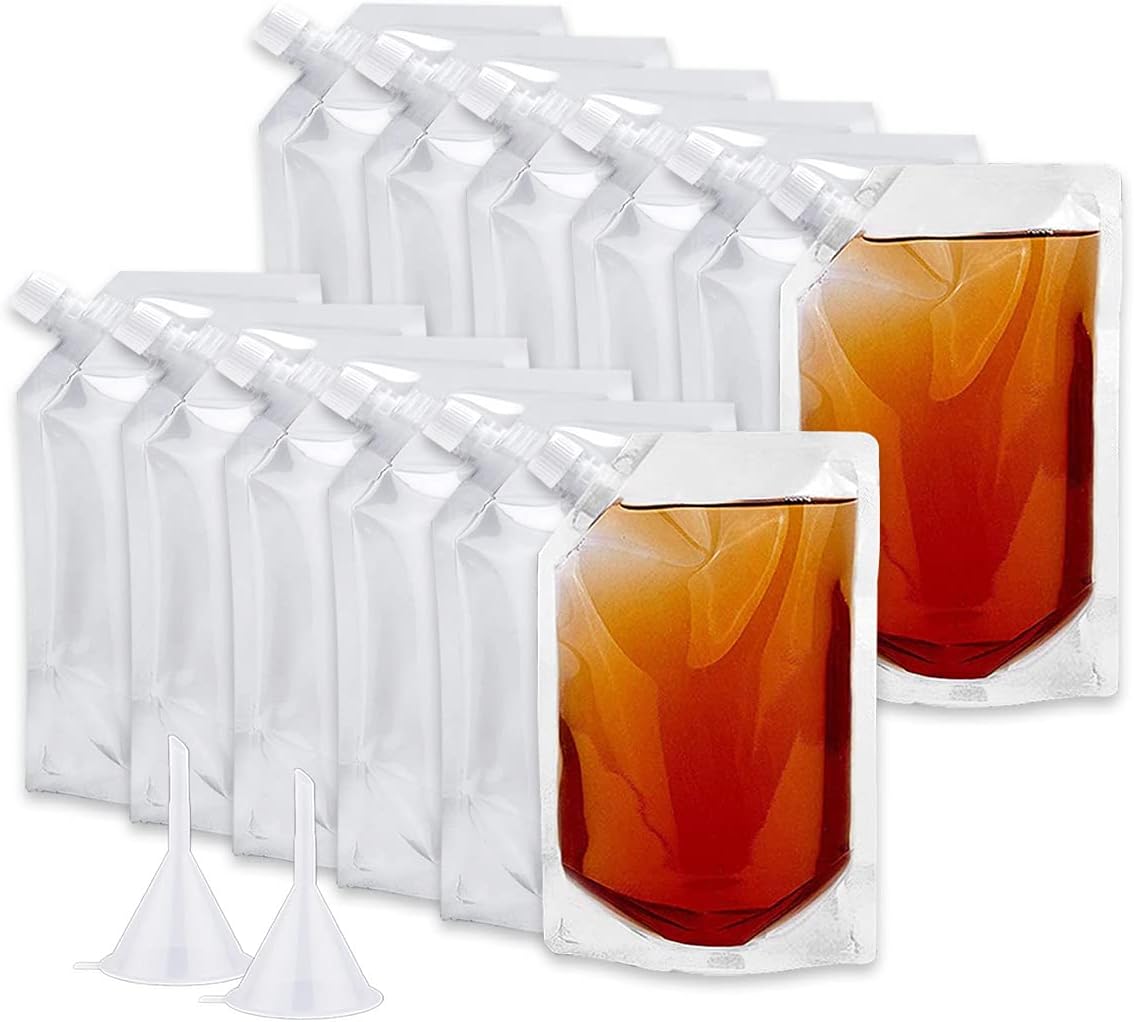 Kit de frascos de bebidas para cruceros, bolsas de plástico reutilizables ocultables para licor, alcohol, ron para corredores, kit para cruceros,