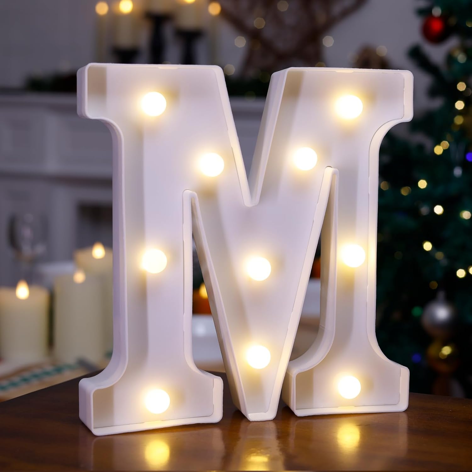 Letrero LED de marquesina, letrero luminoso de 26 letras del alfabeto, letras LED que funcionan con pilas, para luz nocturna, bodas, cumpleaños,