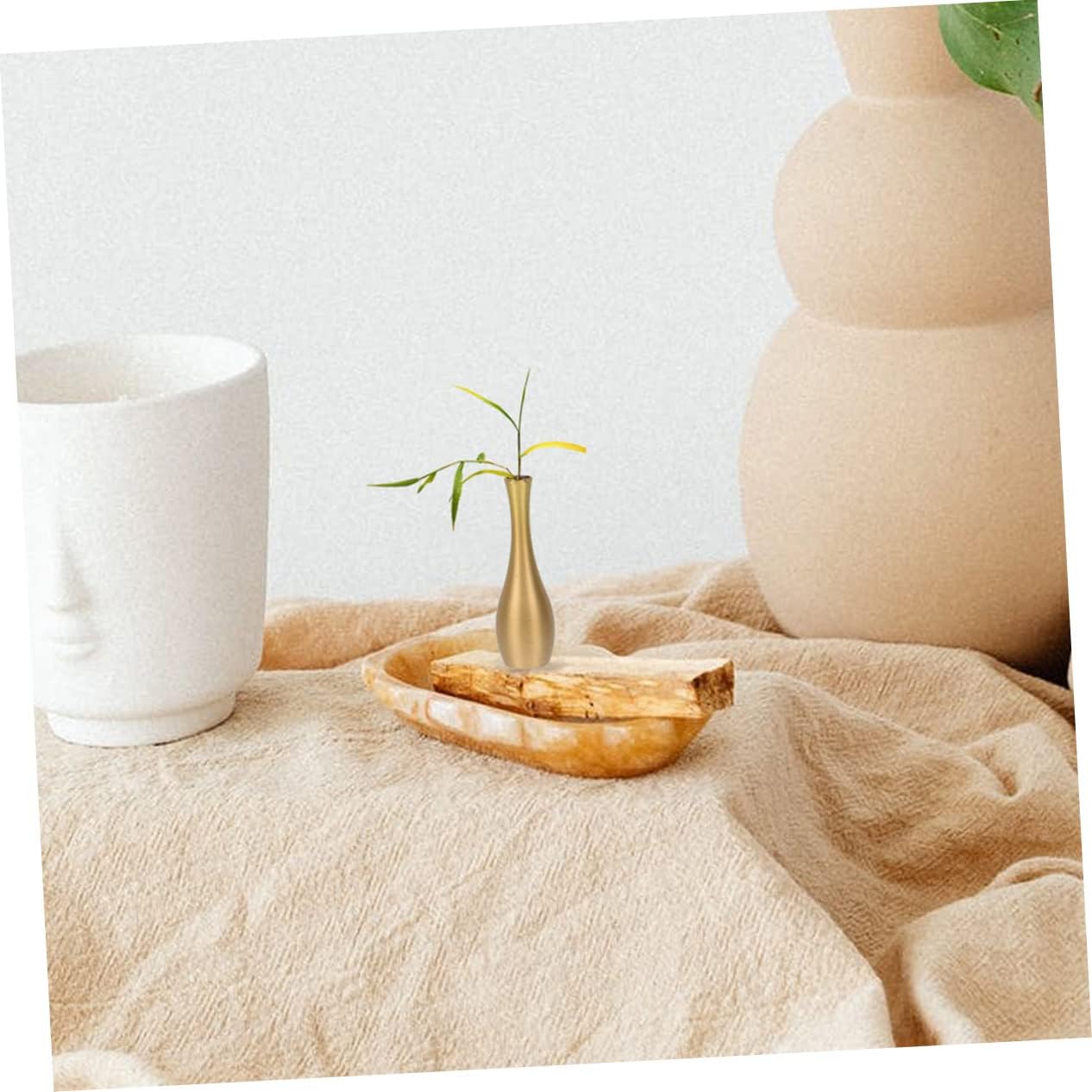 IMIKEYA Florero de un solo brote, jarrón rústico de un solo tallo, mini maceta, decoración de mesa dorada de Navidad, decoración de mesa de comedor,
