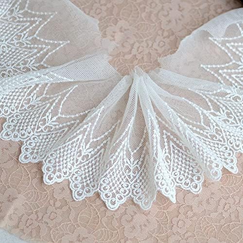 Shopdp Cinta de encaje con borde de encaje, apliques bordados de cinta de encaje floral para decoración del hogar, bricolaje, costura, manualidades,