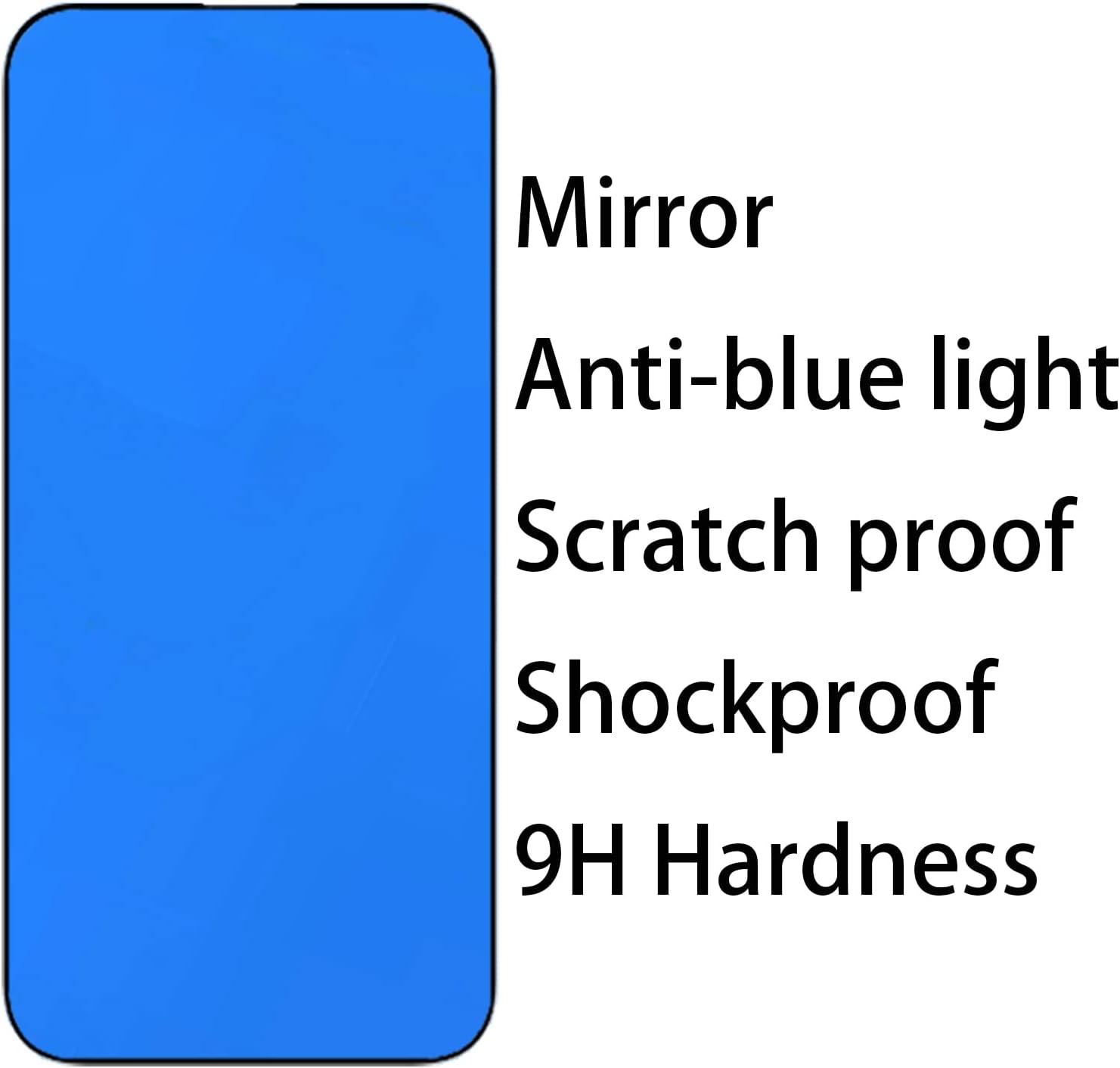 Protector de pantalla de espejo de vidrio templado antiazul, 2 unidades, para iPhone 14 Pro Max, 6.7 pulgadas, dureza 9H, antiarañazos, cubierta