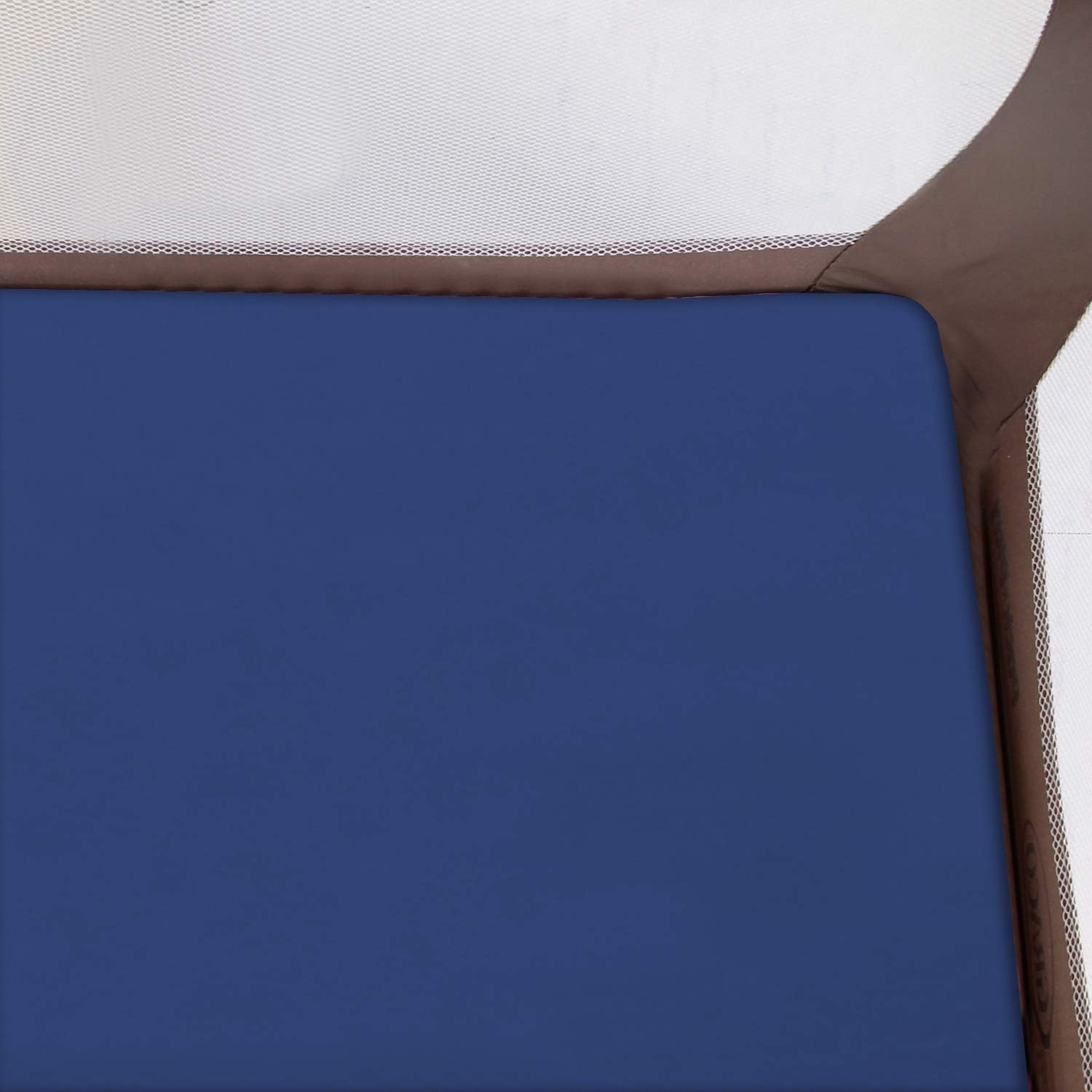 Paquete de 4 sábanas bajeras para niños y niñas, transpirables, de microfibra suave, color gris y azul marino