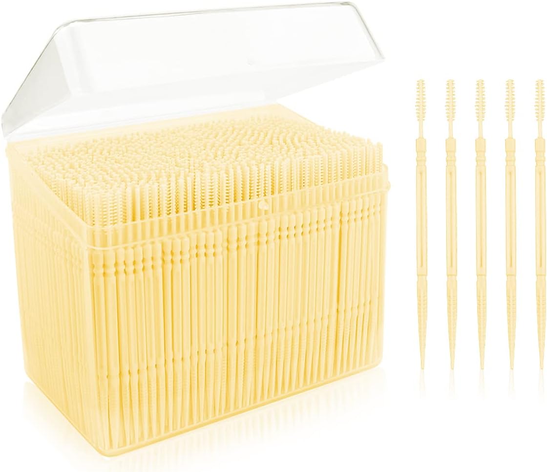 Palillo de dientes interdental desechable de doble cabeza, 1060 unidades, cepillo de plástico, palillos de dientes para el cuidado bucal,