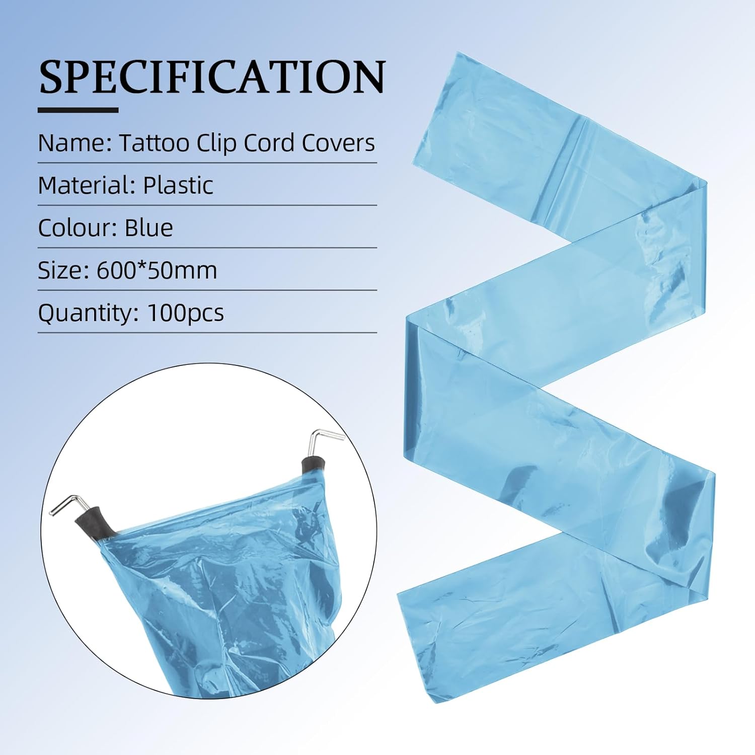 Máquina de tatuaje desechable Clip Cable Set 100 unids Plástico Clip Cable Mangas Tattoo Cord Covers Suministros de tatuaje