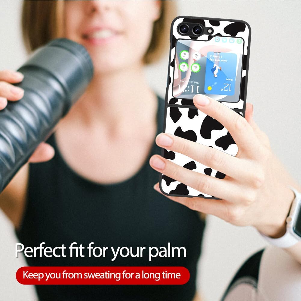 KANGHAR Funda para Samsung Galaxy Z Flip 5, con borde antideslizante, bonito patrón de fresa, delgada, antiarañazos, a prueba de golpes, protección