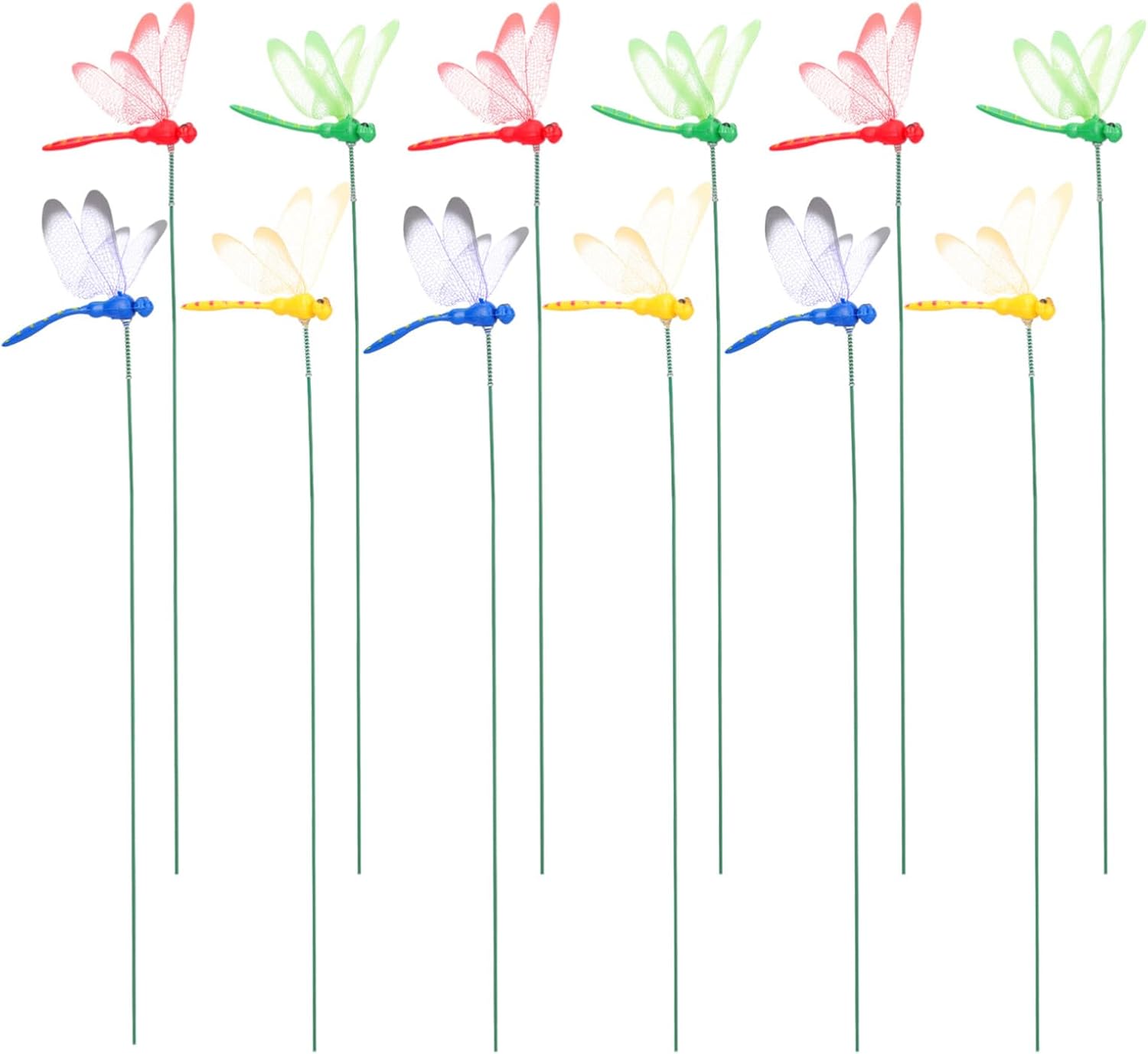 Macetas para exteriores, decoración de boda, decoración de boda, macetas al aire libre, 12 piezas de libélula 3D, decoración de jardín, estacas de